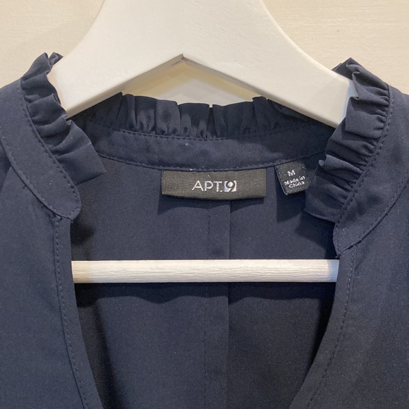 Navy Sleeveless Blouse - Picture 3 of 8